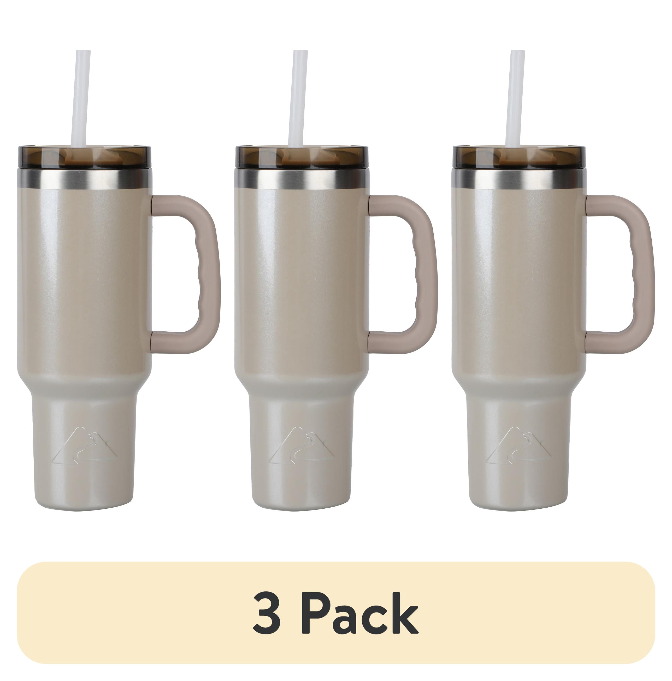 (3 pack) Ozark Trail 40 oz Vacuum Insulated Stainless Steel Tumbler Papyrus Beige