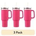 thumbnail image 1 of (3 pack) Ozark Trail 40 oz Vacuum-Insulated Stainless-Steel Tumbler with Handle, Hot Pink, 1 of 14