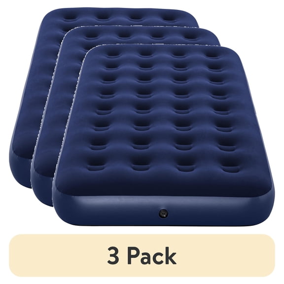 (3 pack) Ozark Trail Twin Air Mattress, 10 inch Air Bed, Inflatable Air Mattress, Blow Up Mattress without Pump