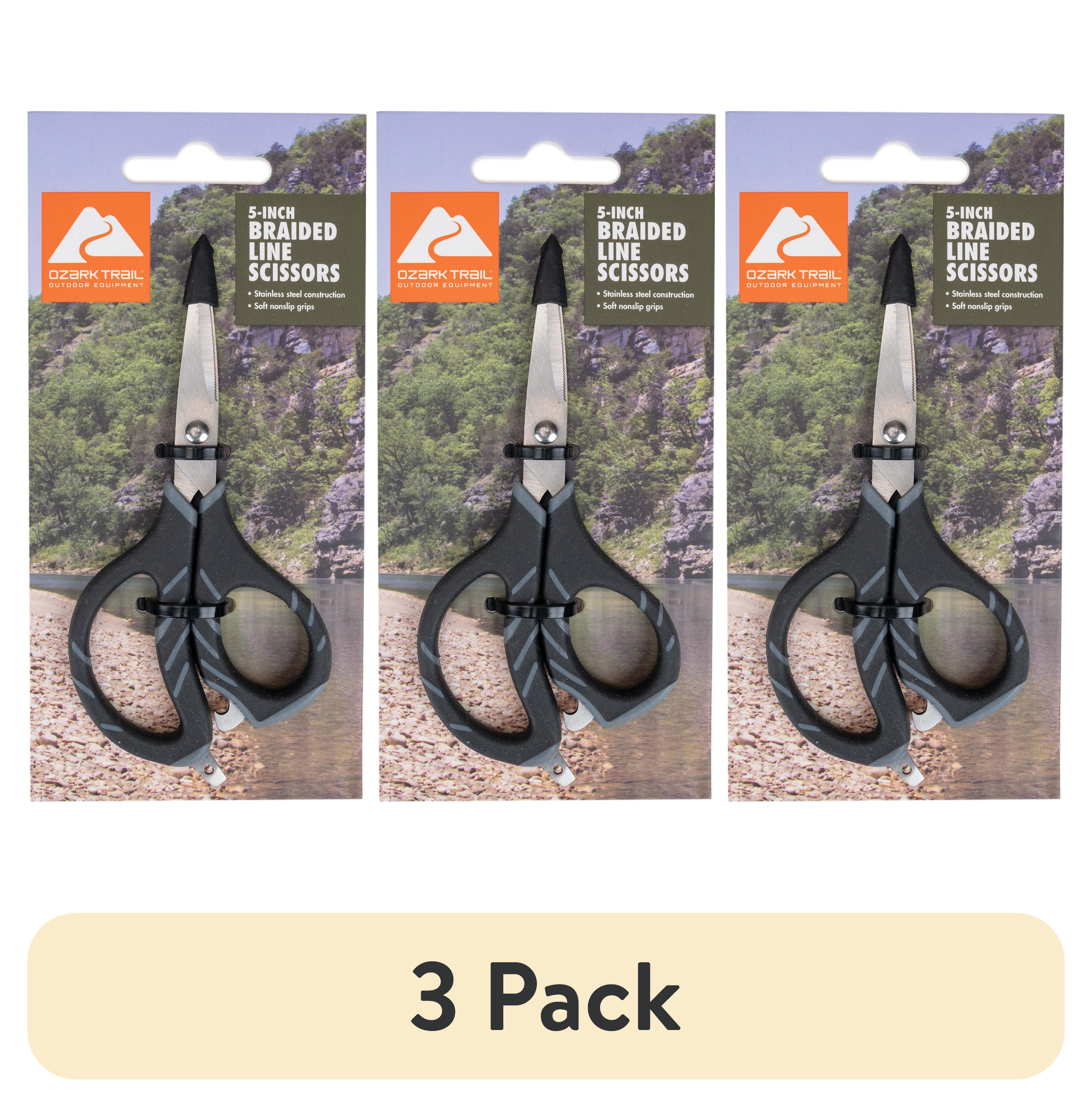 braided fishing line scissors (3 pack) Ozark Trail Braided Fishing Line Scissors with Sharp Blades for  Braid, Fluorocarbon, and Mono