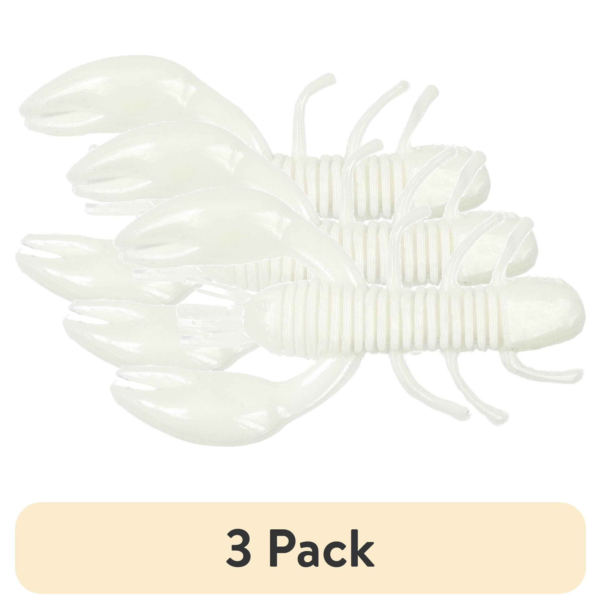 (3 pack) Ozark Trail Creature Craw 2", White, 6 pieces Fishing Soft Baits