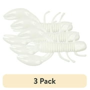 (3 pack) Ozark Trail Creature Craw 2", White, 6 pieces Fishing Soft Baits
