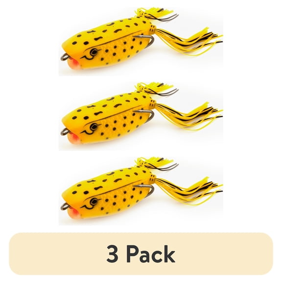 (3 pack) Ozark Trail Frog Popper Fishing Lure 2.5 in. – Yellow