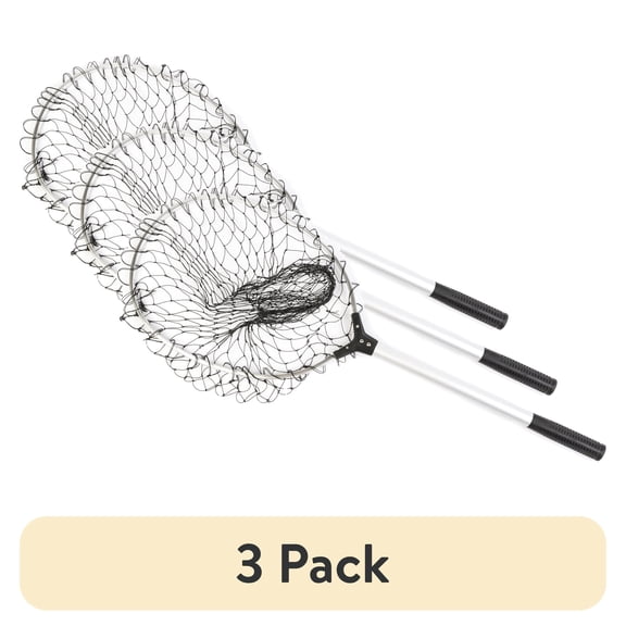 (3 pack) Ozark Trail Fishing Landing Net 18 in x 12 in Fish-Friendly Mesh with 18 in Handle