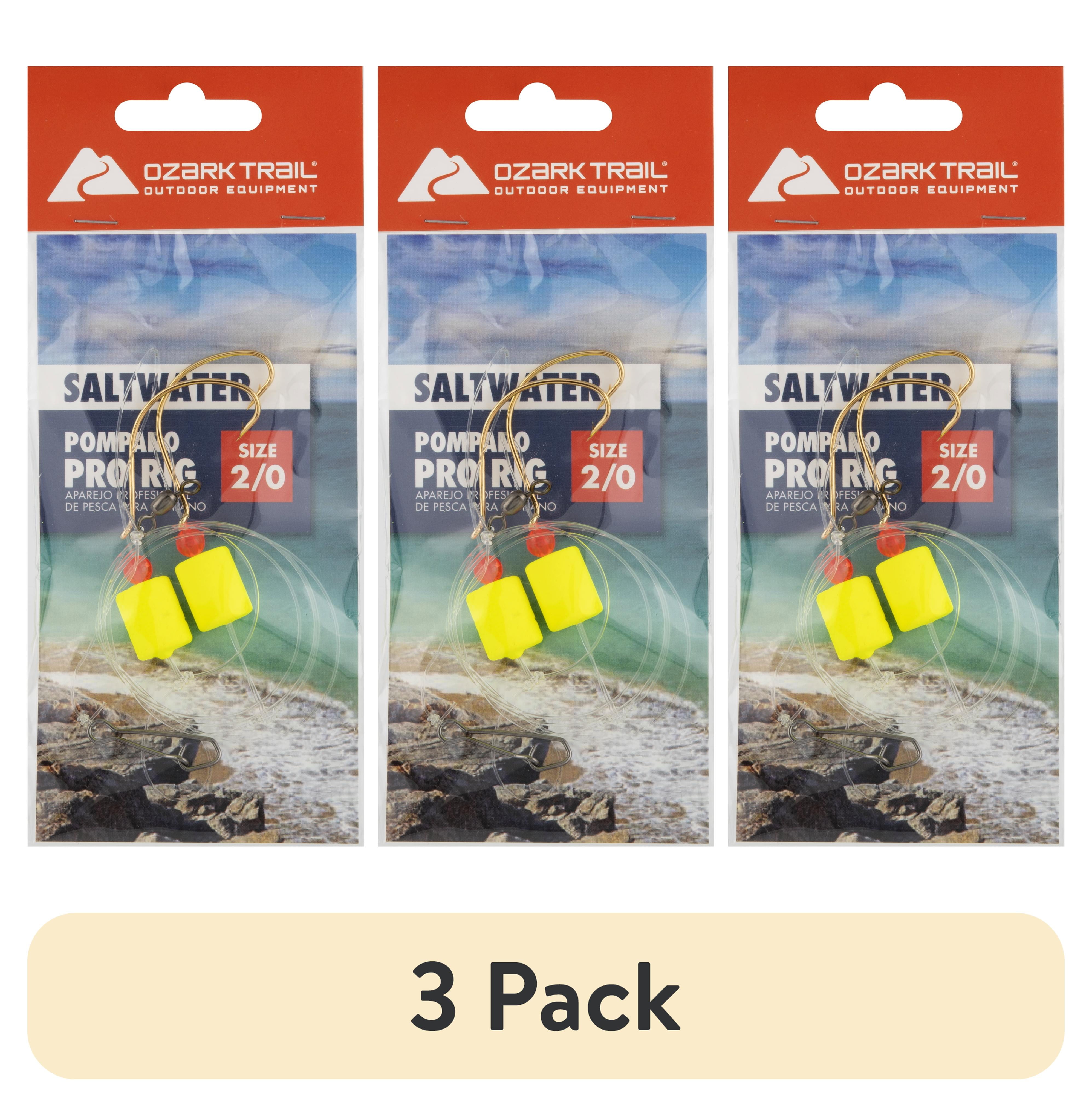 (3 pack) Ozark Trail Pompano Super Pro Rig Stainless Steel Fishing Rigs Fishing Lures