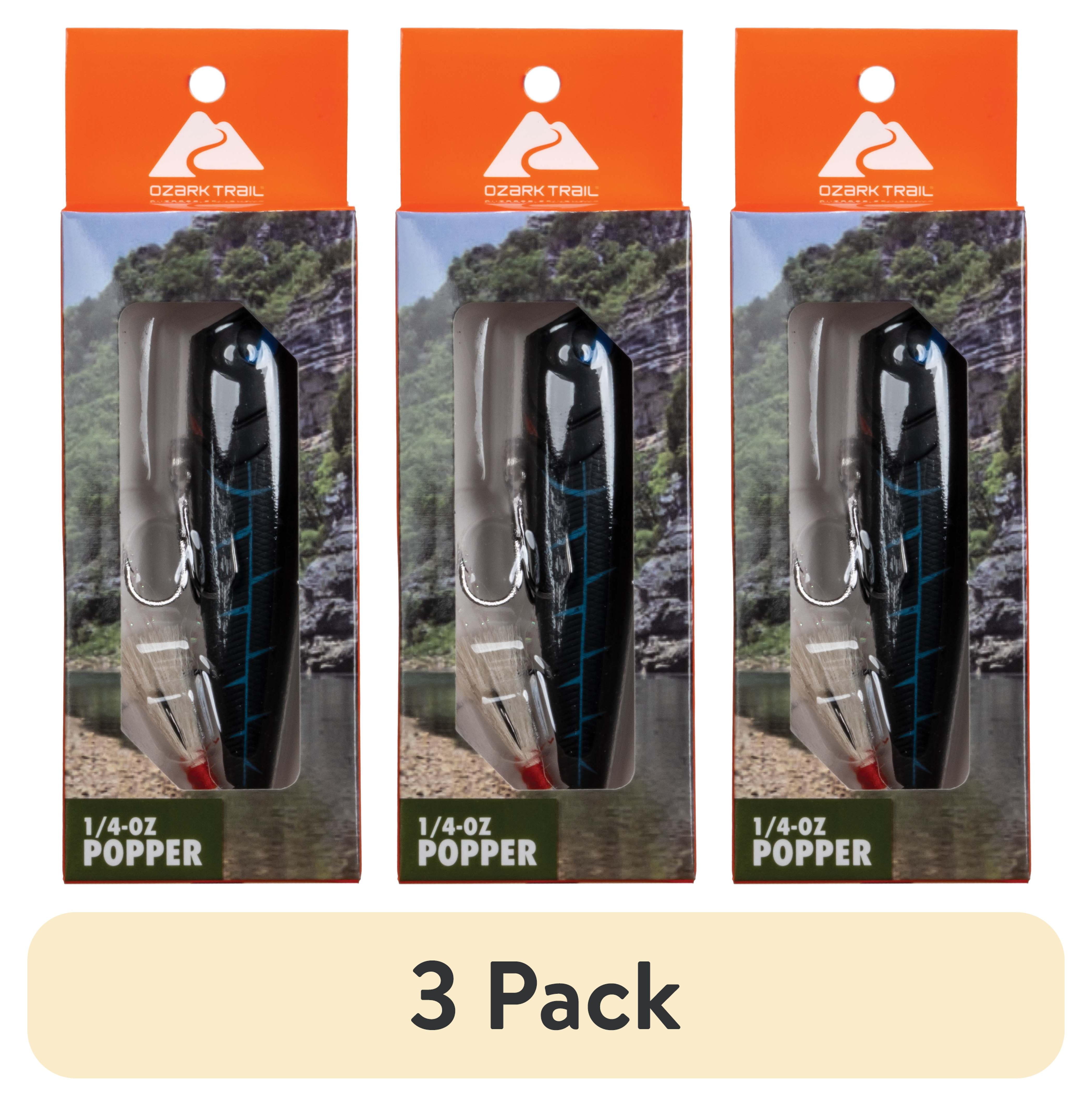 3 pack) Ozark Trail Freshwater Popper Fishing Lure, Nightwalker, 1