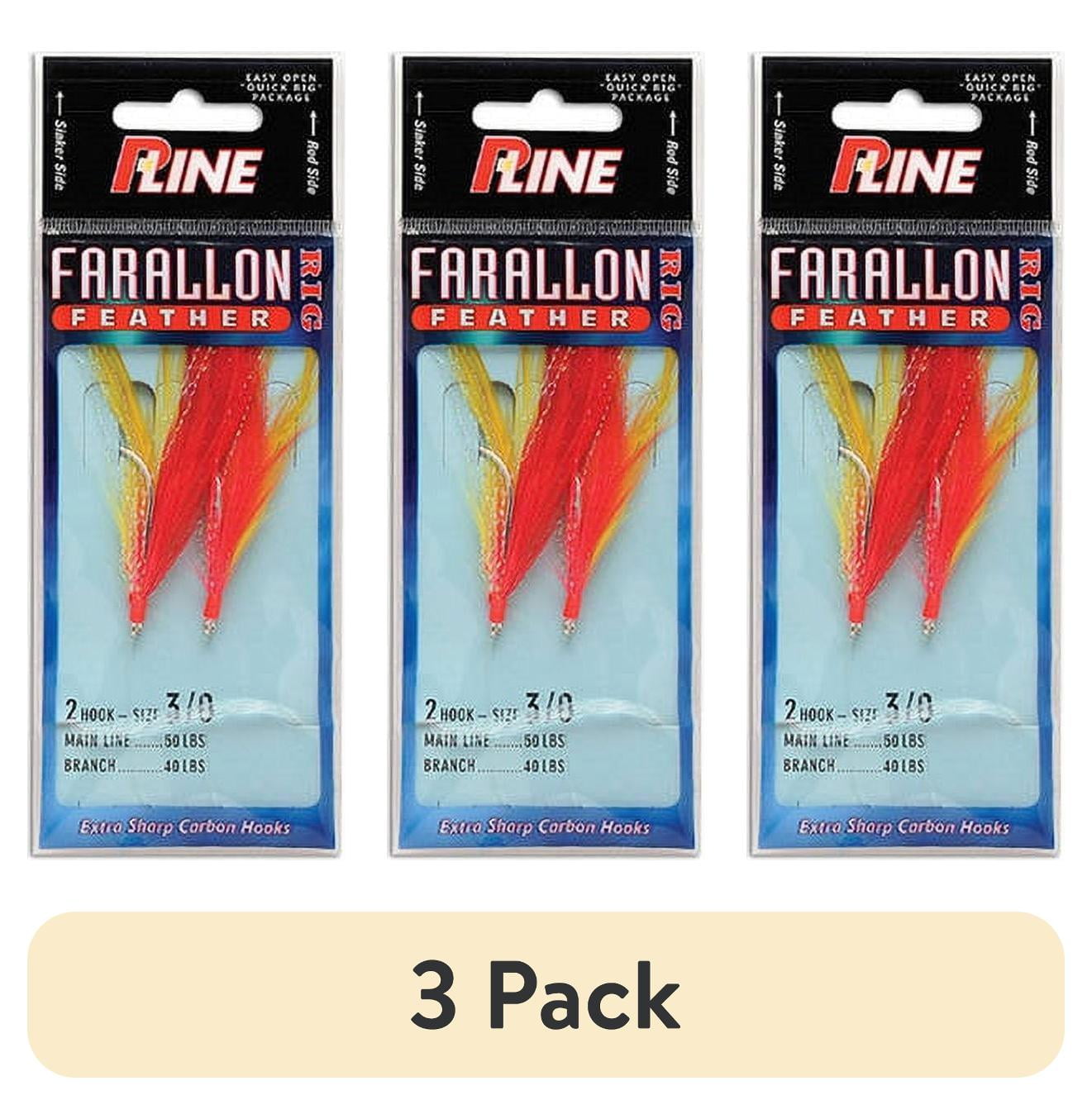 (3 pack) P-Line Farallon Feather 5/0 Red/Yellow 1pk