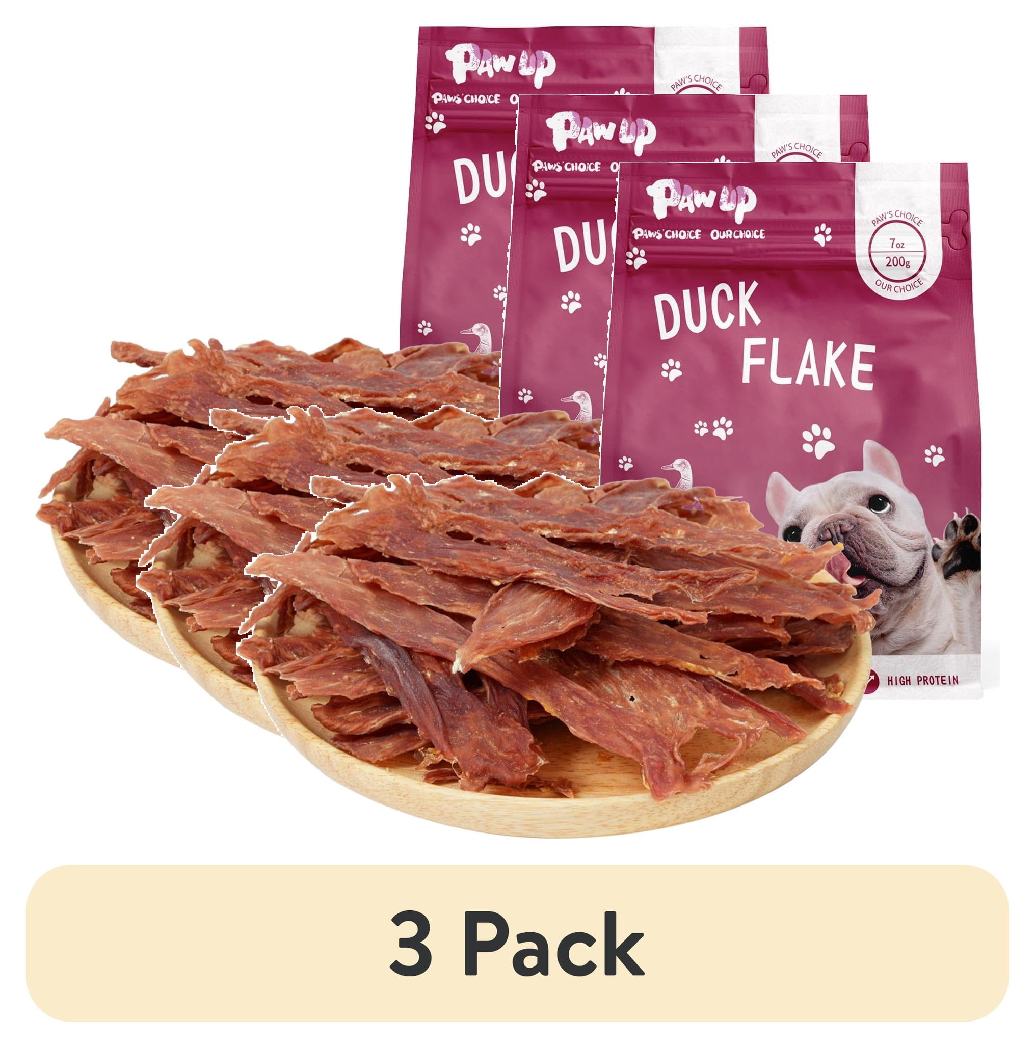 (3 pack) PAWUP Duck Jerky Dog Treats, High Protein Pure Duck Crisps Dog Snacks for Small Medium Large Dogs, Training Treats for Dogs, 7oz