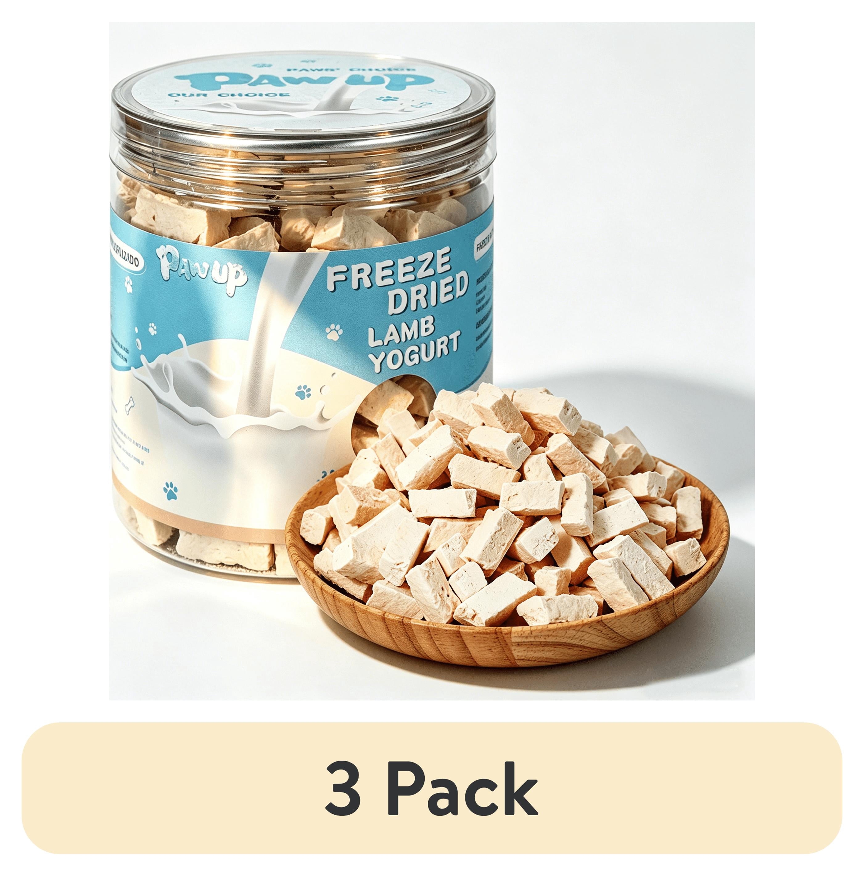 (3 pack) PAWUP Freeze Dried Goat Milk Dog Treats, Low Lactose for Sensitive Stomach Puppies, Immune & Cognitive Support, High Protein Training Treats, 2.9oz