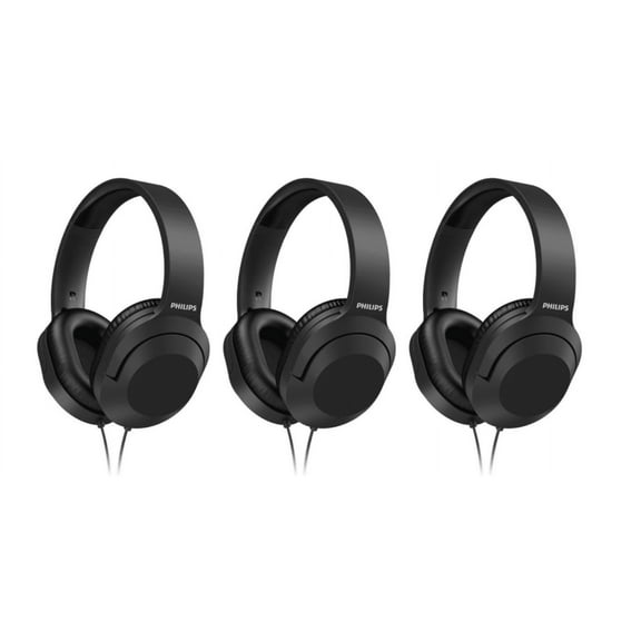 (1 pack) PHILIPS Over Ear Wired Stereo Headphones for Podcasts, Studio & Recording Keyboard and Guitar with 6.3 mm (1/4") Add On Adapter, Rotating Cups, 2 Meters Cable