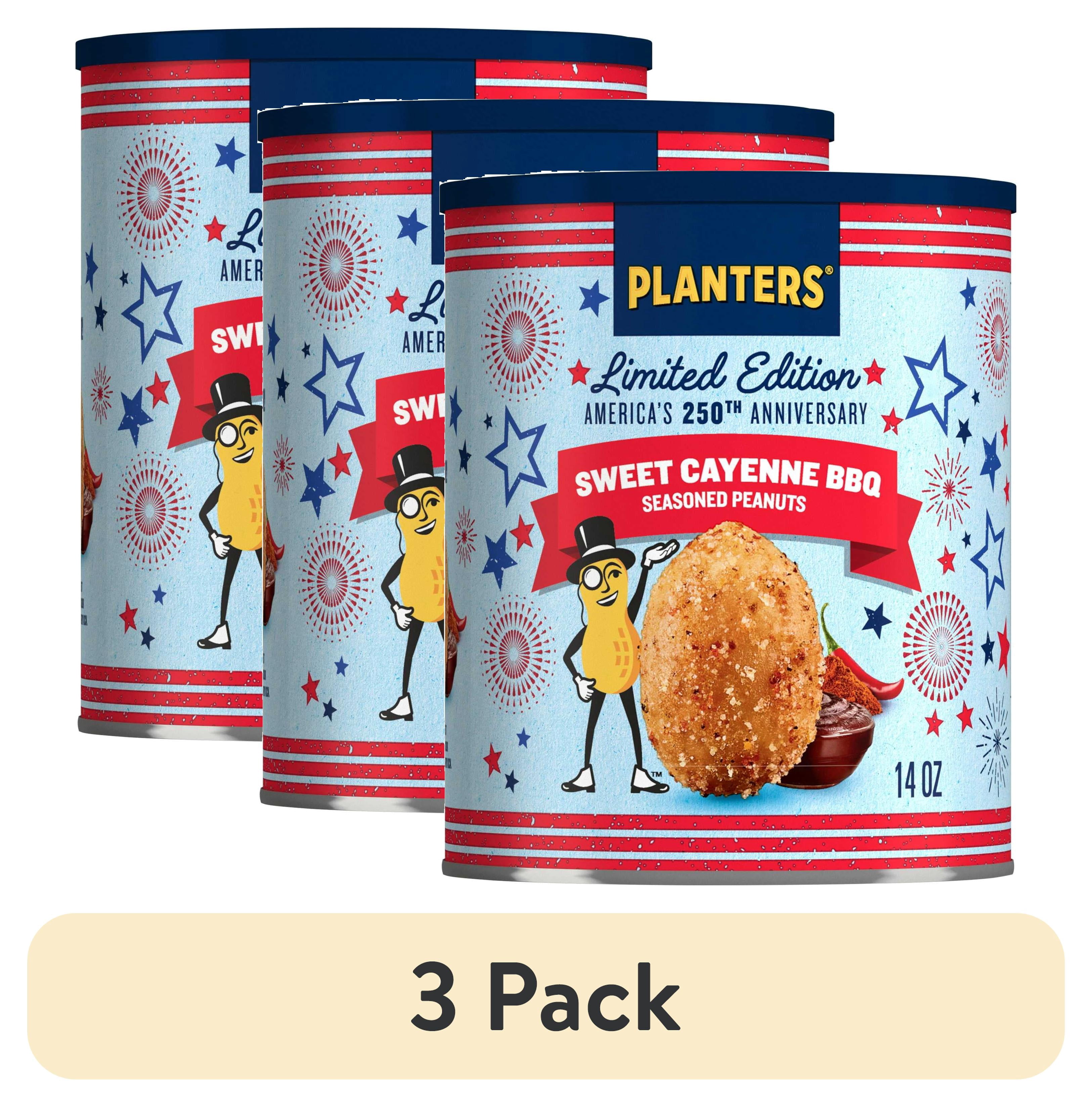 (3 pack) PLANTERS 14oz Sweet Cayenne BBQ Peanuts