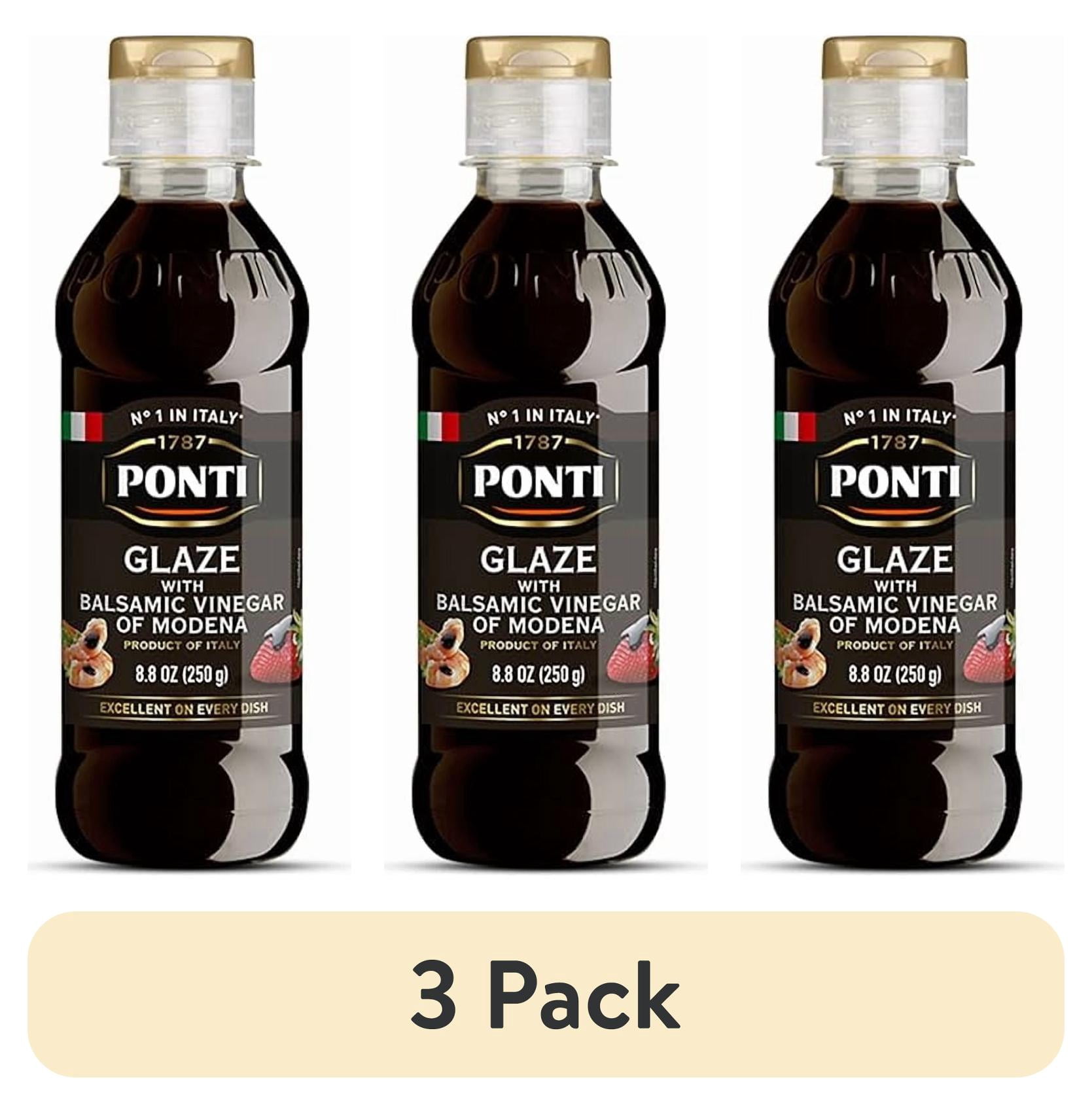 (3 pack) PONTI Glaze with Balsamic Vinegar of Modena, 8.8 oz