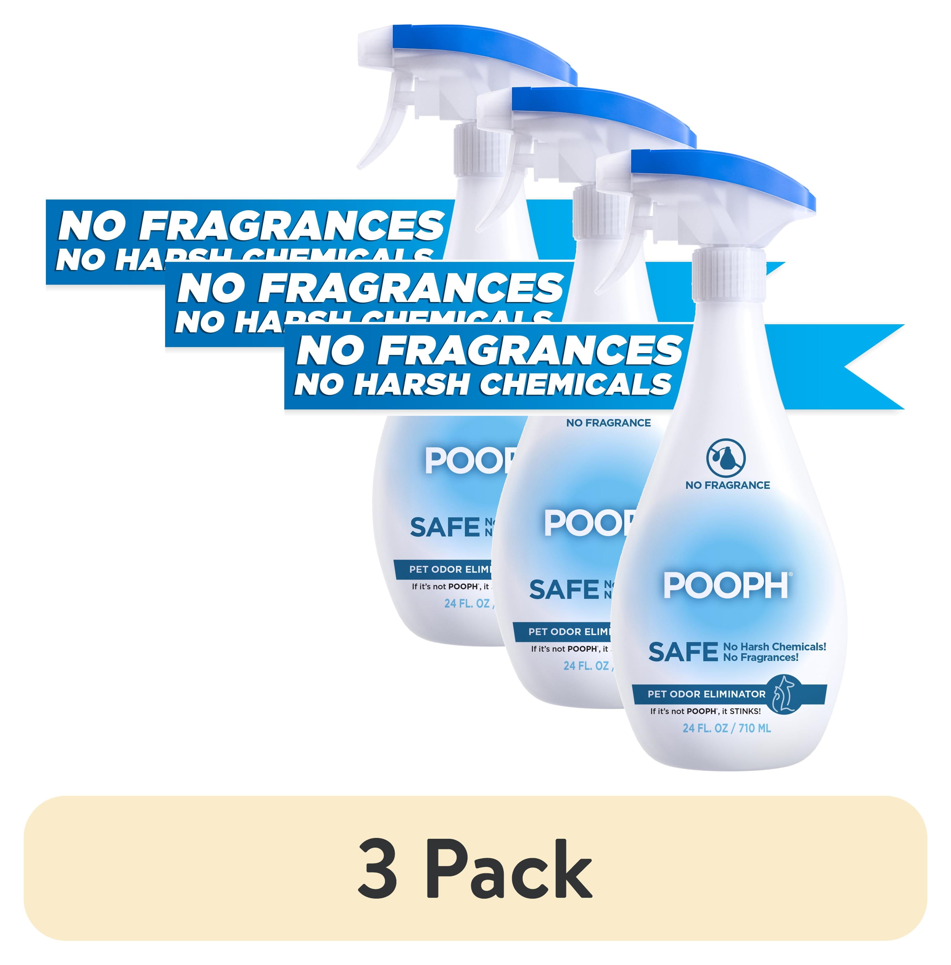 (3 pack) Pooph Pet Odor Eliminator Spray, 20 oz, Fragrance Free, No Harsh  Chemicals
