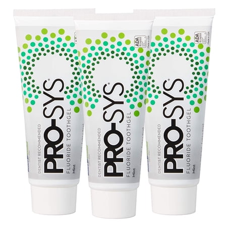 3 pack PRO-SYS® Mild Mint Fluoride Gel, 4oz each