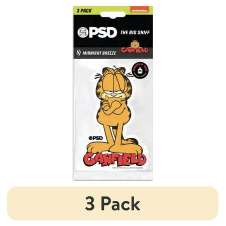 (3 pack) PSD Big Sniff, Garfield Cattitude Hanging Air Freshener 3 Pack with Vanilla Scent