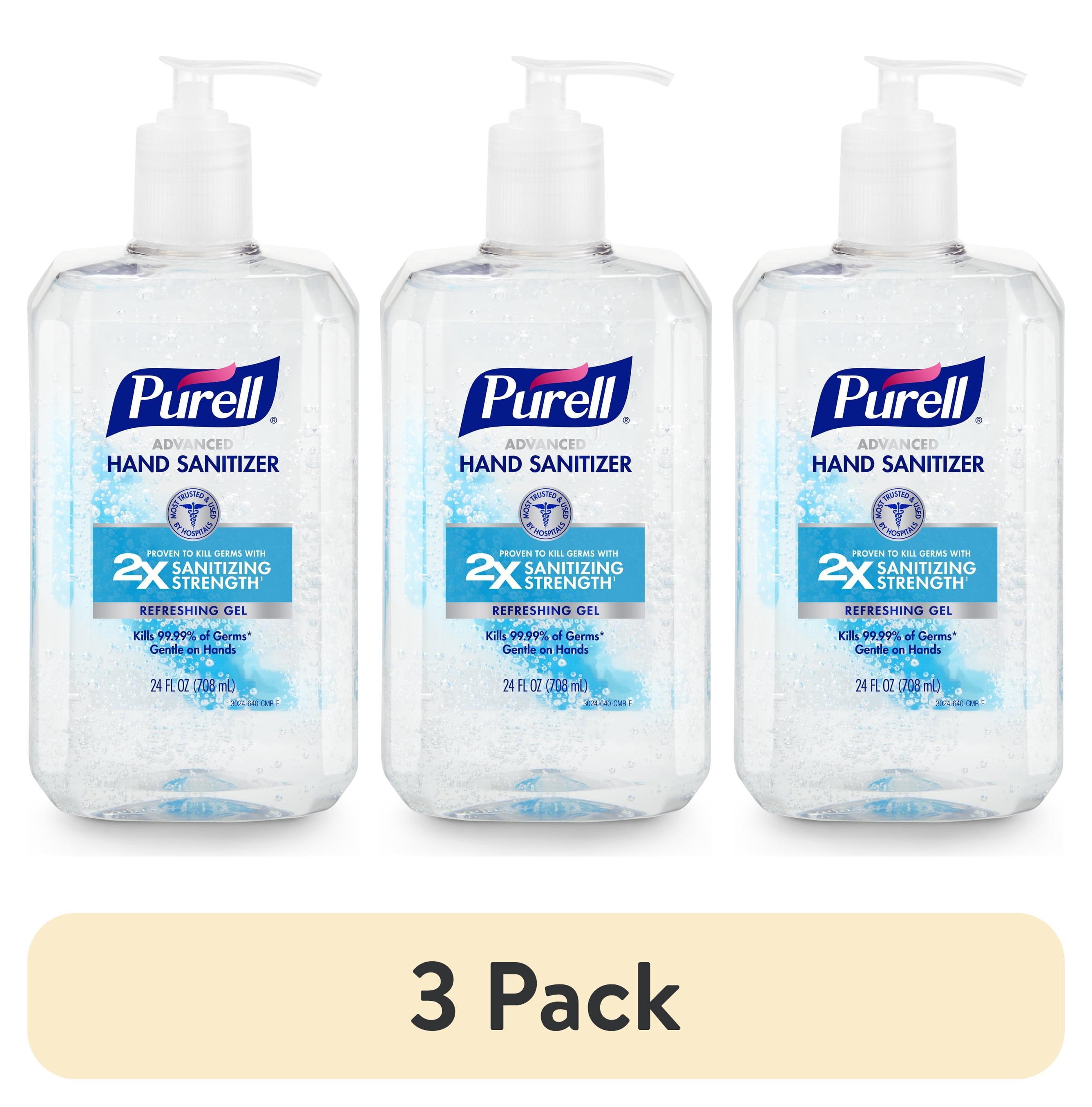 (3 pack) PURELL® Advanced Hand Sanitizer Refreshing Gel, 24 oz Pump Bottle (Adult)