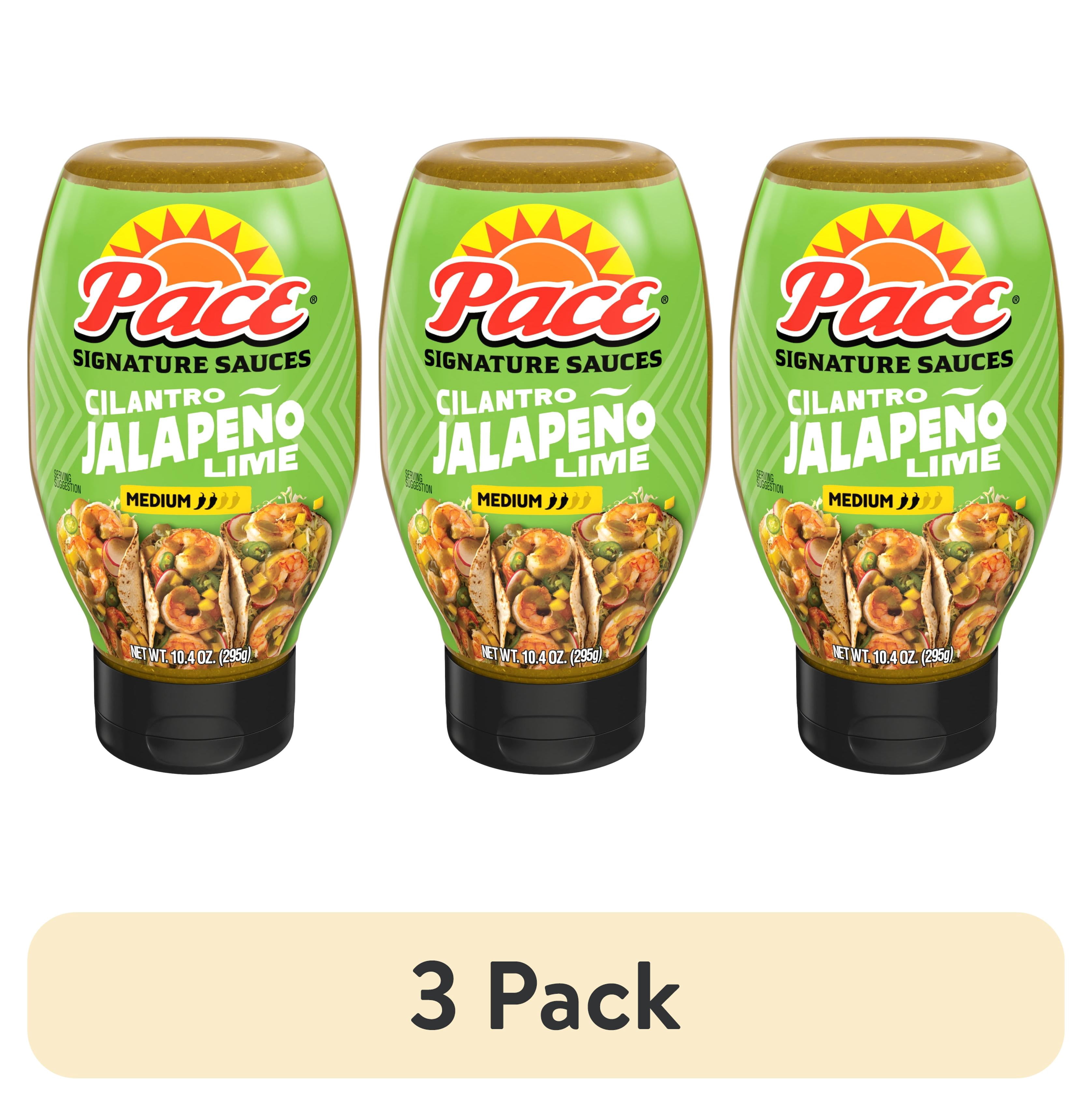 (3 pack) Pace Cilantro Jalapeno Lime Signature Sauce, 10.4 oz Bottle