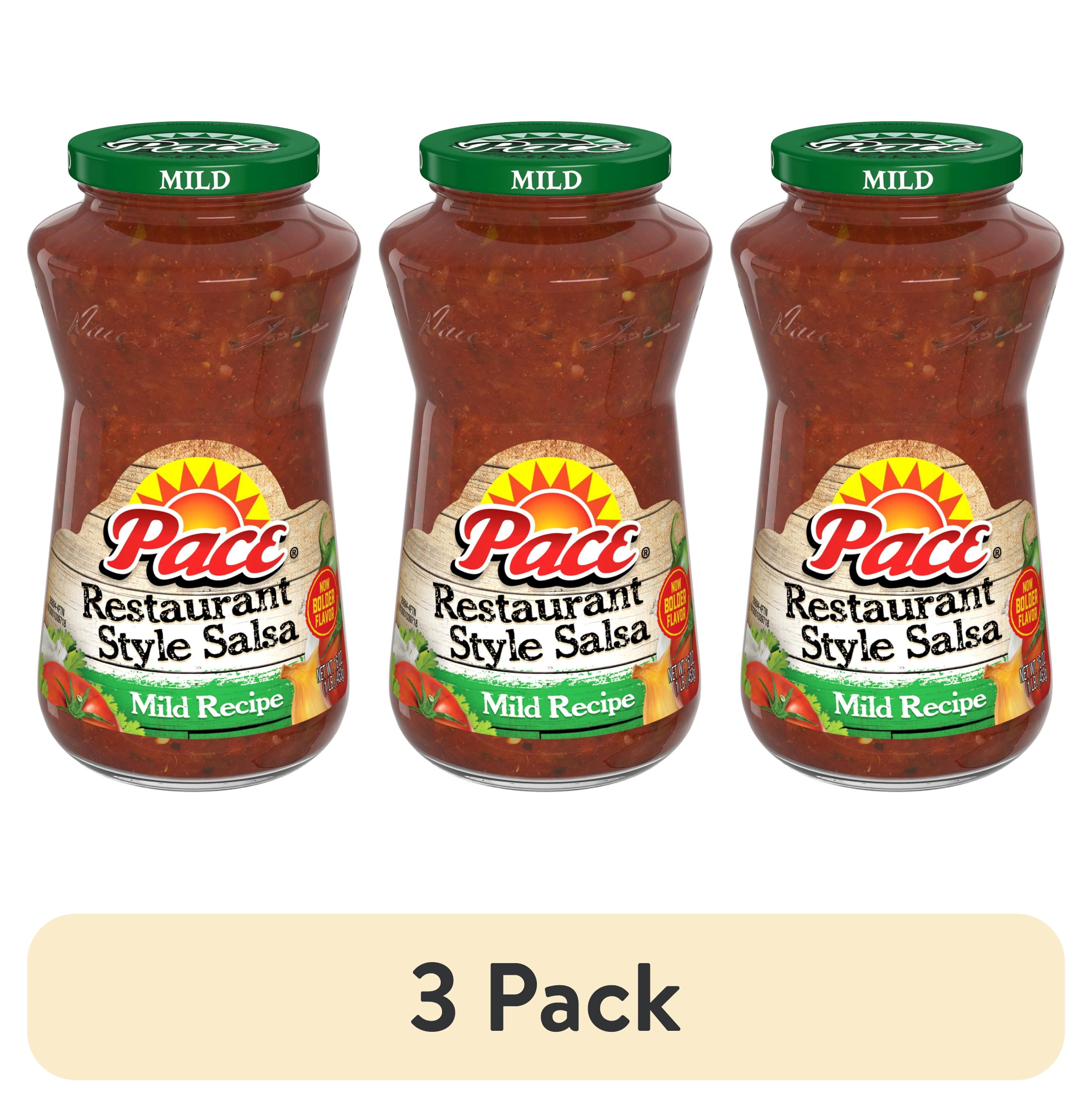 (3 pack) Pace Restaurant Style Mild Salsa, 16 oz Jar