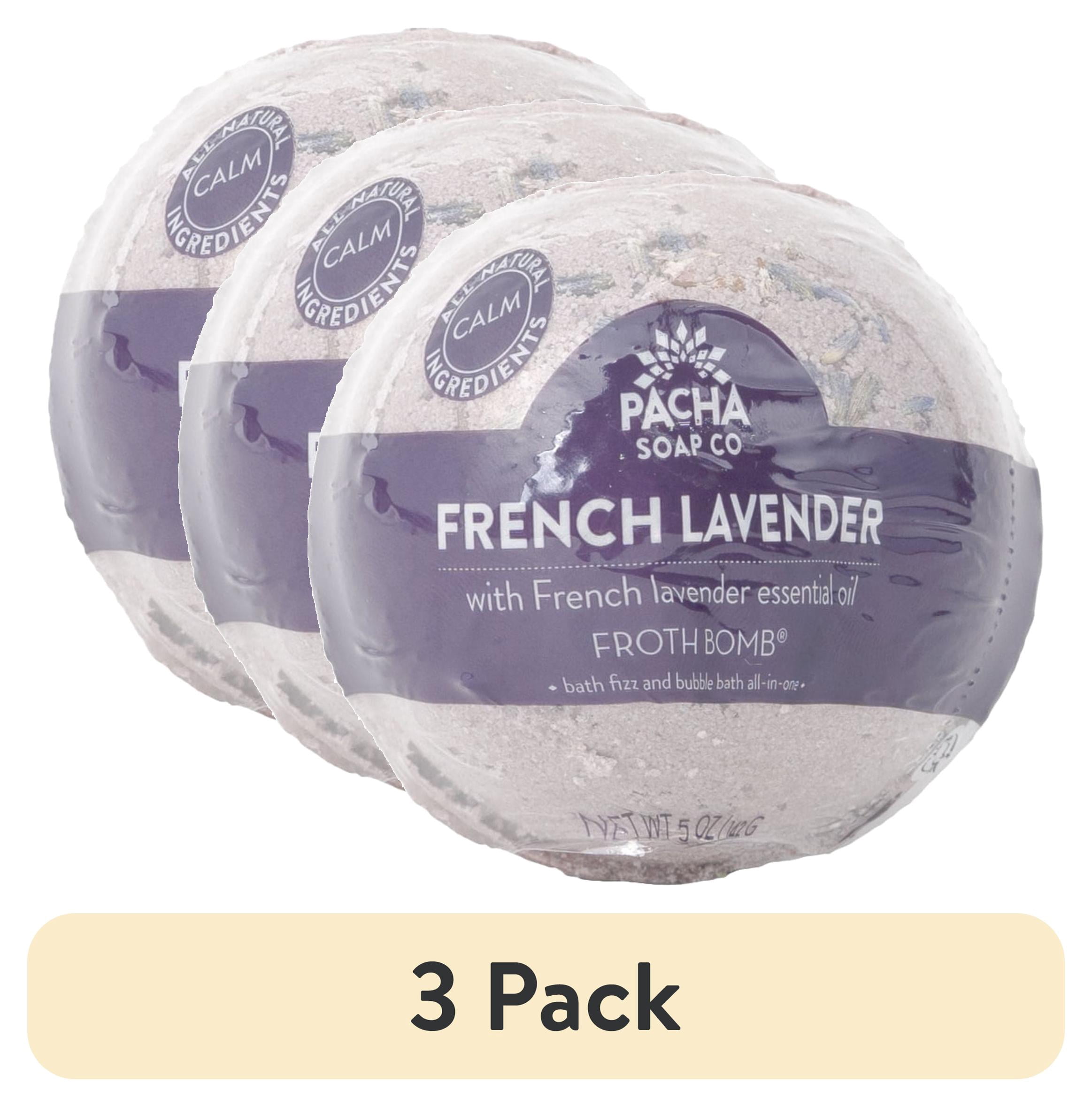 (3 pack) Pacha Soap Co.'s French Lavender Froth Bomb, 1 Count