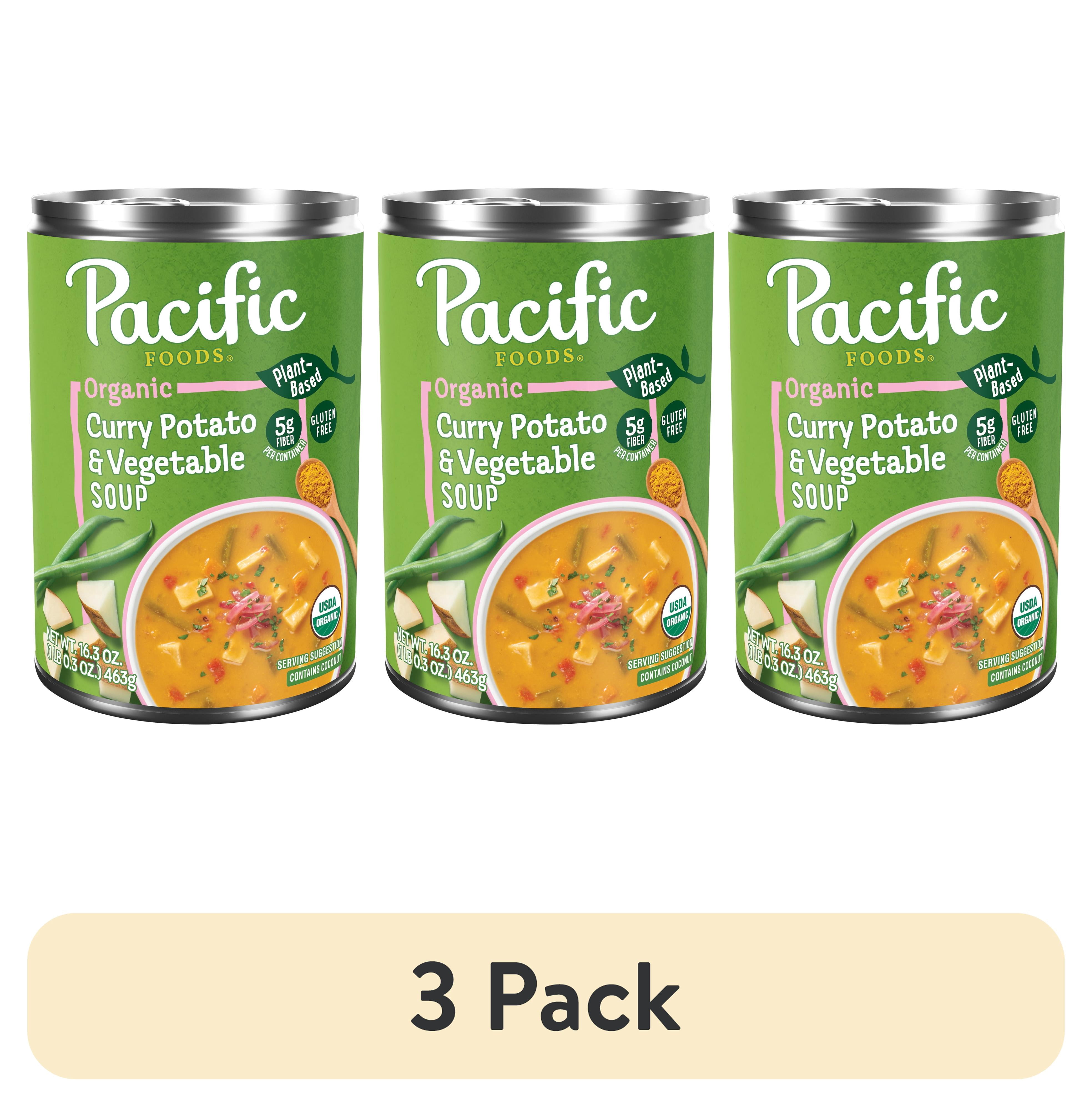 (3 pack) Pacific Foods Organic Curry Potato and Vegetable Soup, 16.3 oz Can