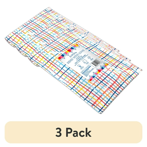 (3 pack) Packed Party, Poly Bubble Mailers, #2, 8.5" x 11", Grid Print, 2-Pack