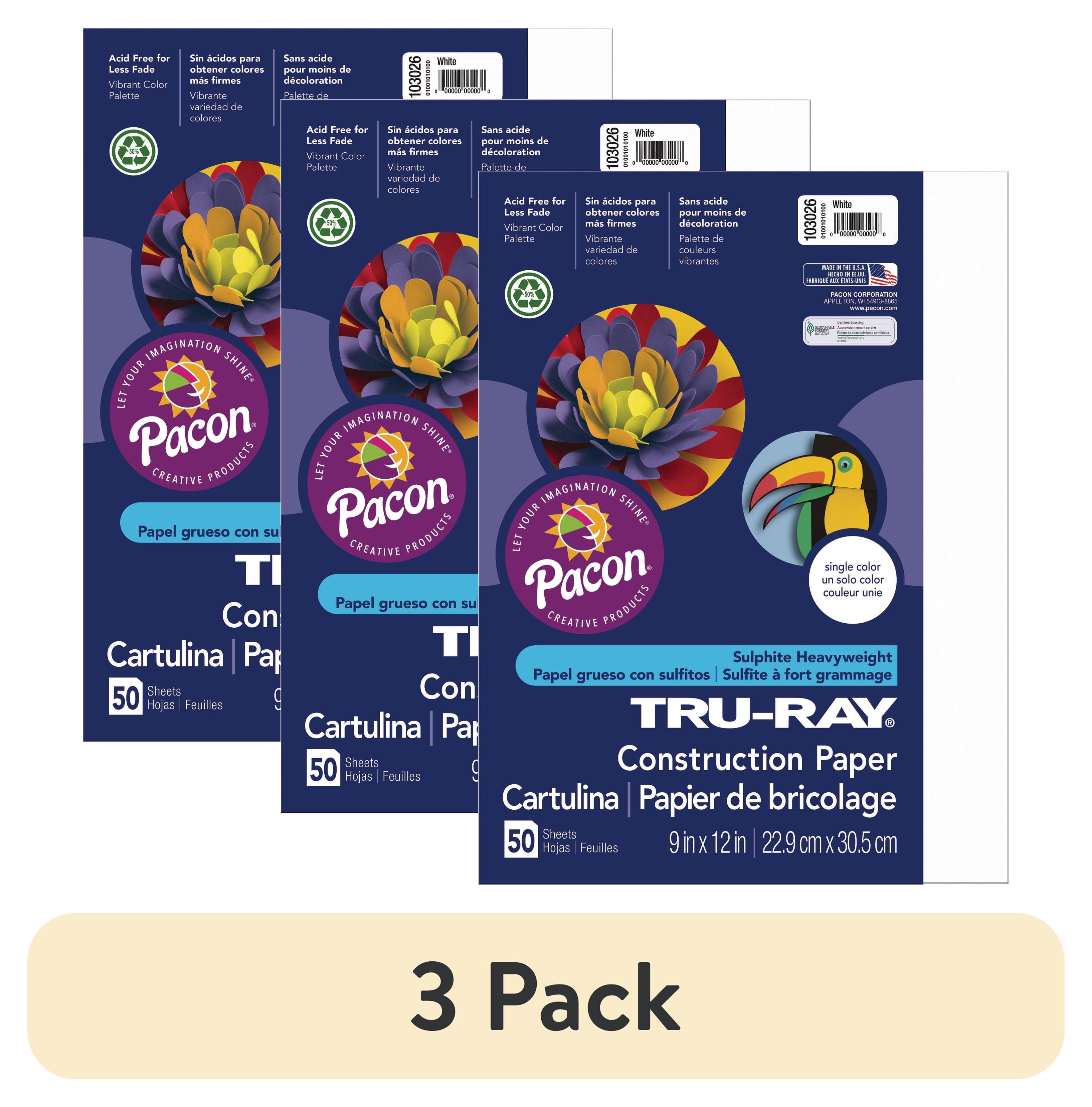3003 Paper (3 pack) Pacon Tru-Ray Construction Paper, 50 Sheets, 9 in. x 12 in ...