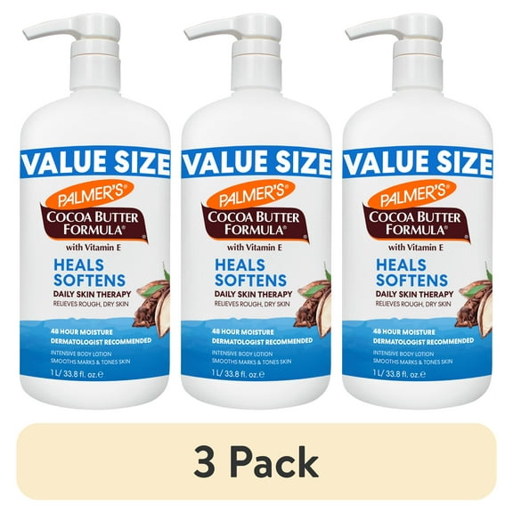 (3 pack) Palmer's Cocoa Butter Formula Daily Skin Therapy Body Lotion for Dry Skin, 33.8 fl. oz.