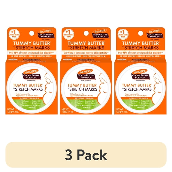 (3 pack) Palmer's Cocoa Butter Formula Tummy Butter for Stretch Marks before, during, and after Pregnancy, 4.4 oz.
