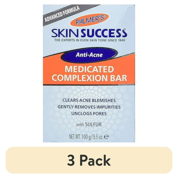(3 pack) Palmer’s Skin Success Anti-Acne Medicated Complexion Bar with Vitamin E and Sulfur 3.5 oz