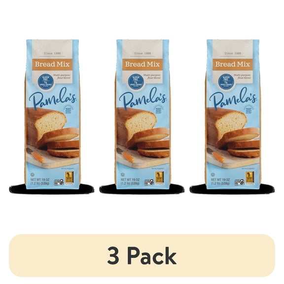 (3 pack) Pamela’s Gluten-Free Bread Mix, 19 oz Bag