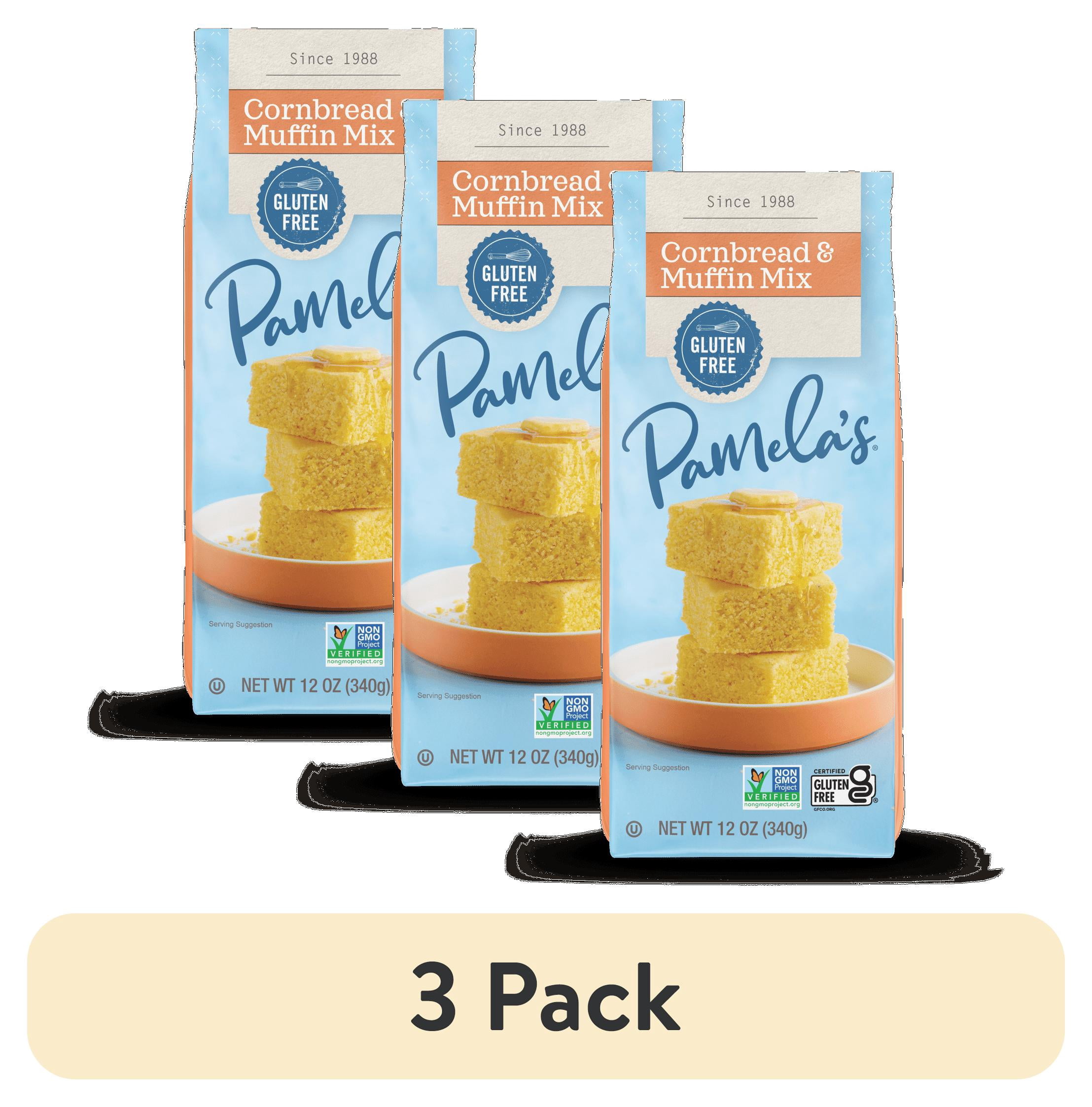 (3 pack) Pamela’s Gluten-Free Cornbread and Muffin Mix, 12 oz Bag