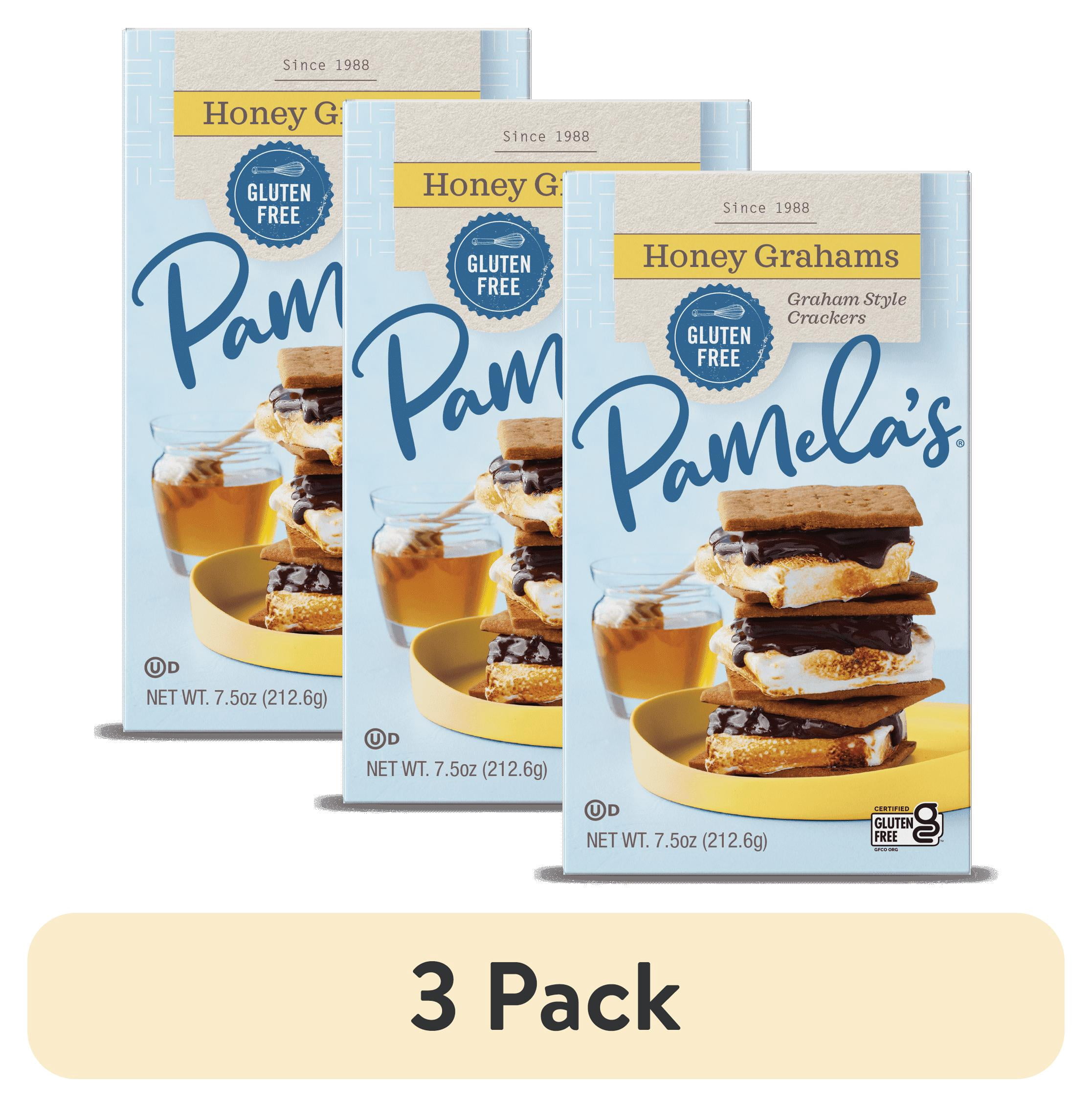 (3 pack) Pamela’s Gluten-Free Honey Grahams, 7.5 oz Box