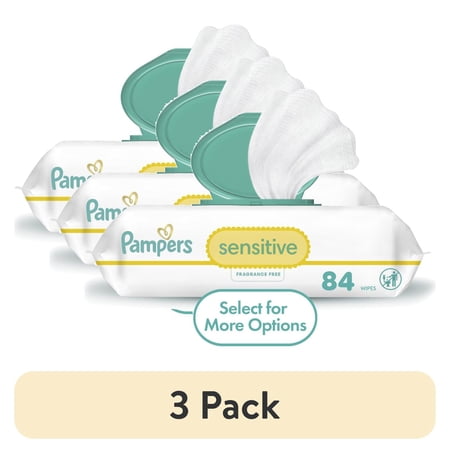 (3 pack) Pampers Sensitive Baby Wipes 1-Pack 84 Wipes (Select for More Options)