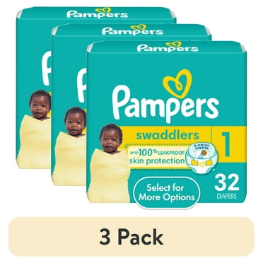 (3 pack) Pampers Swaddlers Baby Diapers Size 1, 32 Count (Select for More Options)