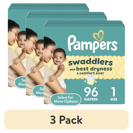 (3 pack) Pampers Swaddlers Diapers, Size 1, 96 Count (Select for More Options)