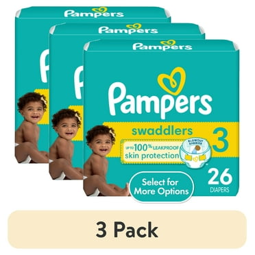 (3 pack) Pampers Swaddlers Baby Diapers Size 3, 26 Count (Select for More Options)