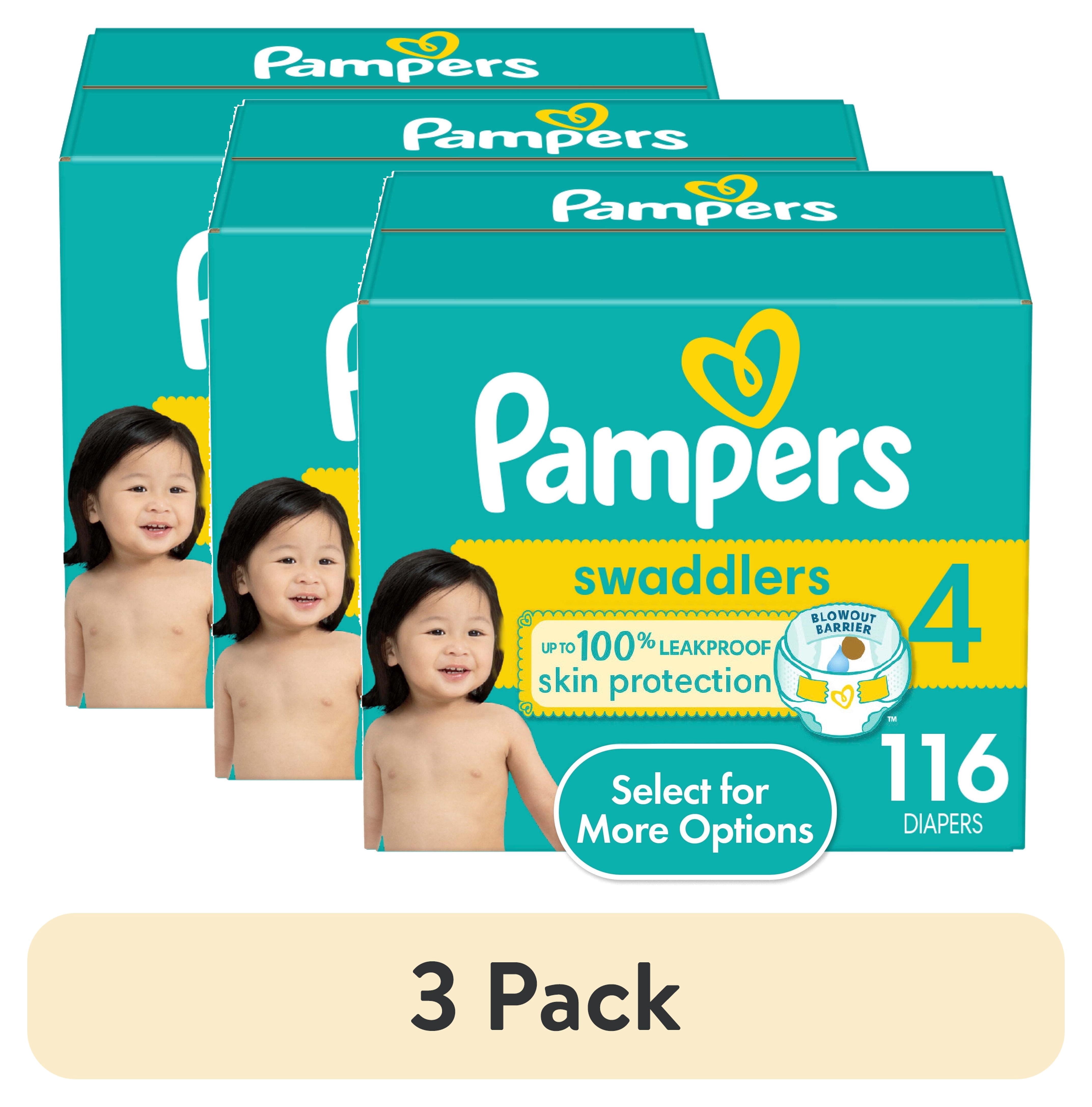 (3 pack) Pampers Swaddlers Baby Diapers Size 4, 116 Count (Select for More Options)
