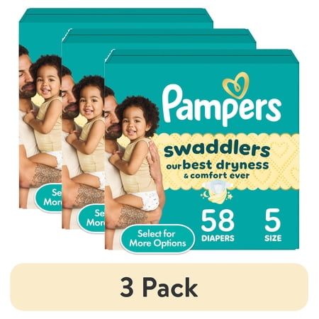 (3 pack) Pampers Swaddlers Diapers, Size S5, 58 Count (Select for More Options)