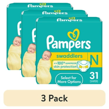 (3 pack) Pampers Swaddlers Baby Diapers Size Newborn, 31 Count (Select for More Options)
