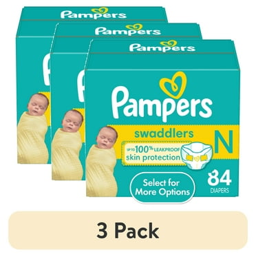 (3 pack) Pampers Swaddlers Baby Diapers Size Newborn, 84 Count (Select for More Options)