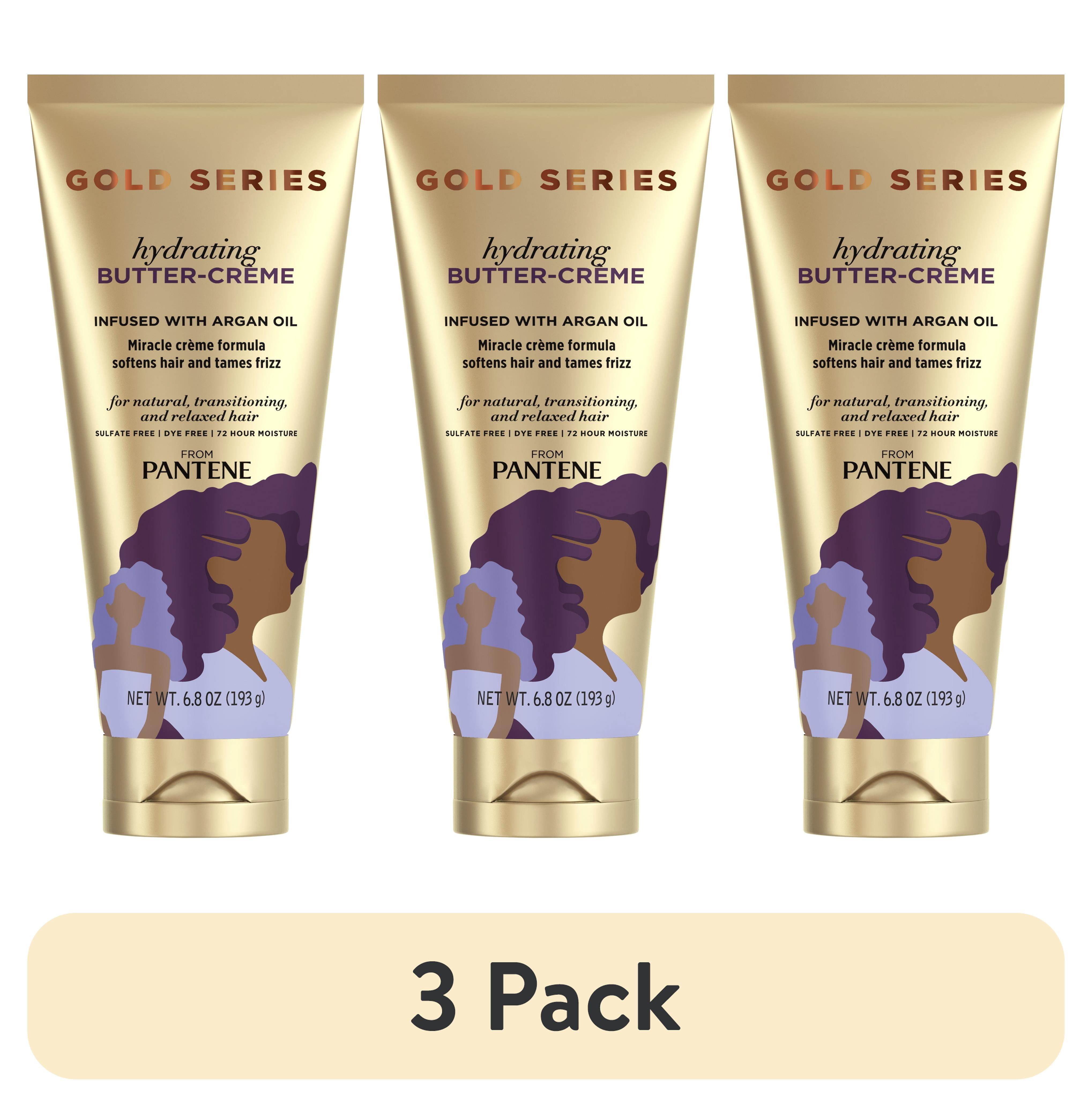 (3 pack) Pantene Gold Series Hydrating Butter Cream, 72 Hour Moisture, Sulfate & Dye Free, 6.8 oz