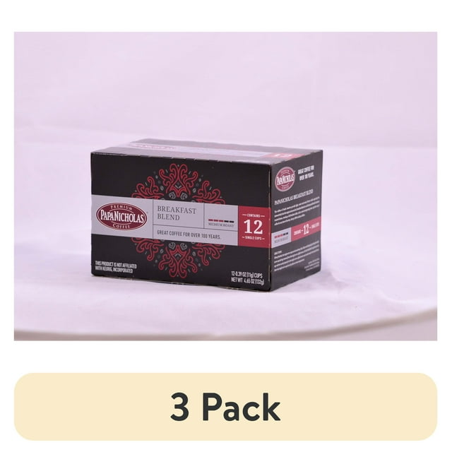(3 pack) PapaNicholas Coffee Breakfast Blend Single Serve Cups 12ct Box