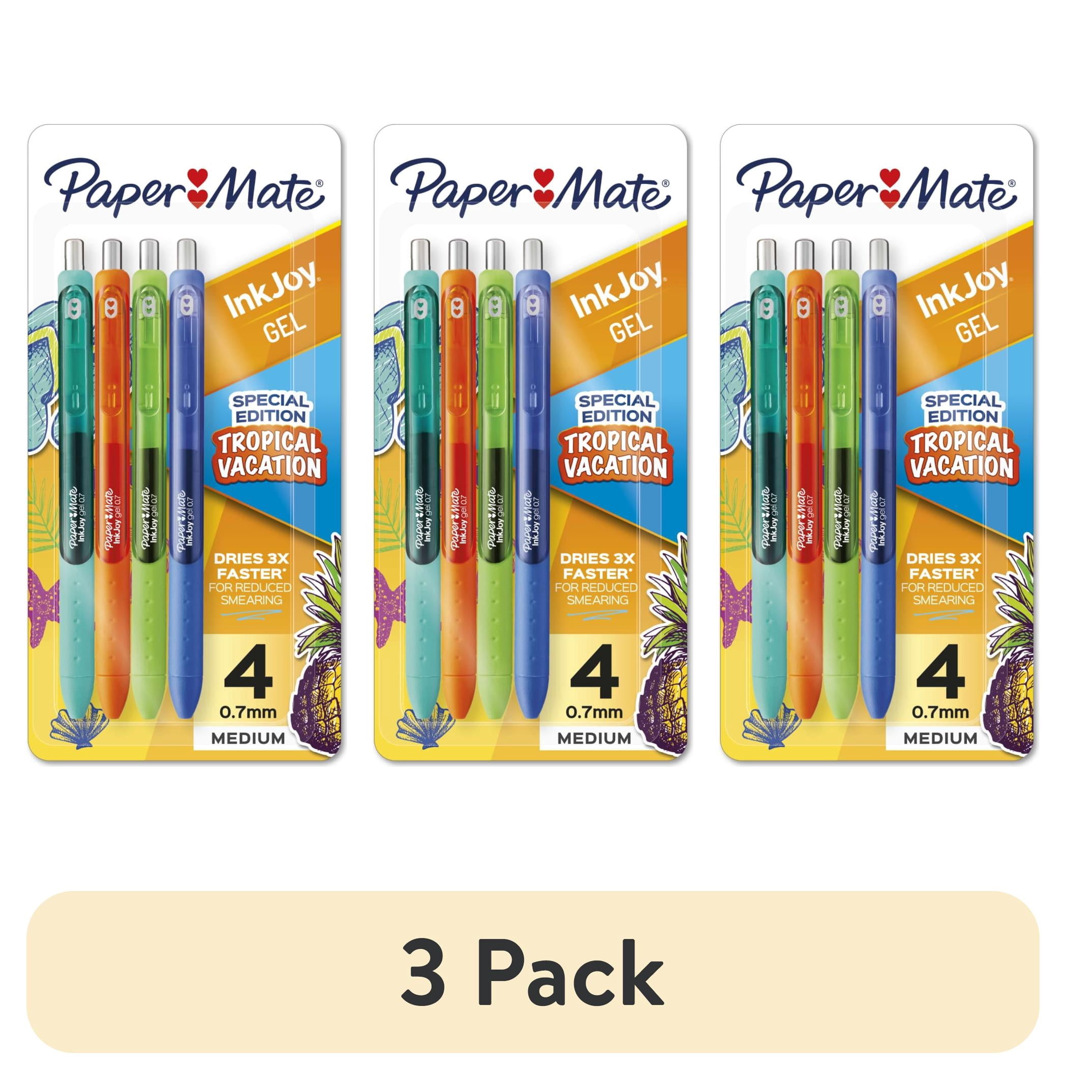 (3 pack) Paper Mate InkJoy Gel Pens, Tropical Vacation Colors, Medium (0.7mm) Point, Retractable, 4 Count