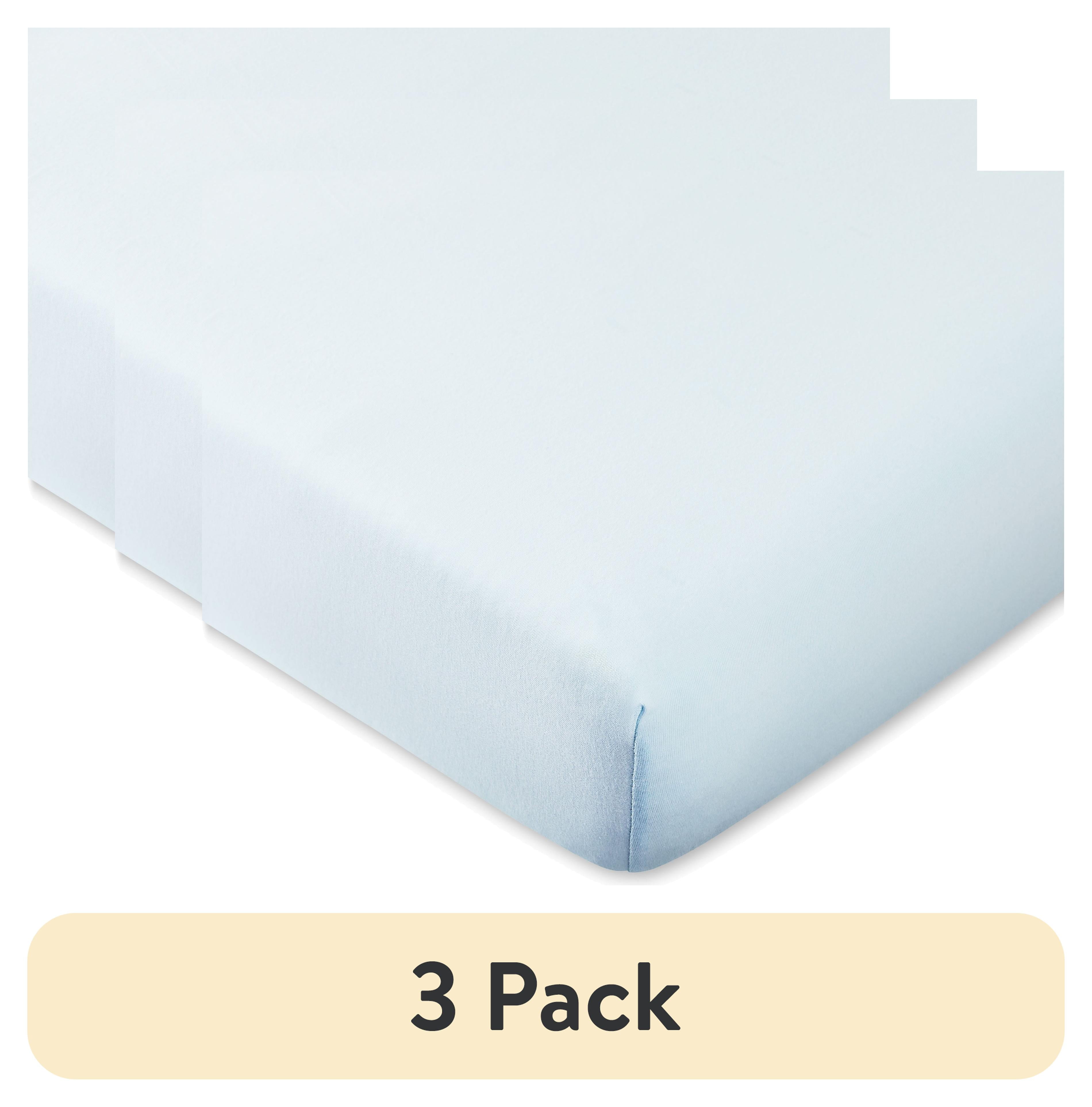 (3 pack) Parent's Choice 100% Cotton Infant Crib Fitted Sheet, Blue