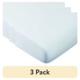 thumbnail image 1 of (3 pack) Parent's Choice 100% Cotton Infant Crib Fitted Sheet, Blue, 1 of 8