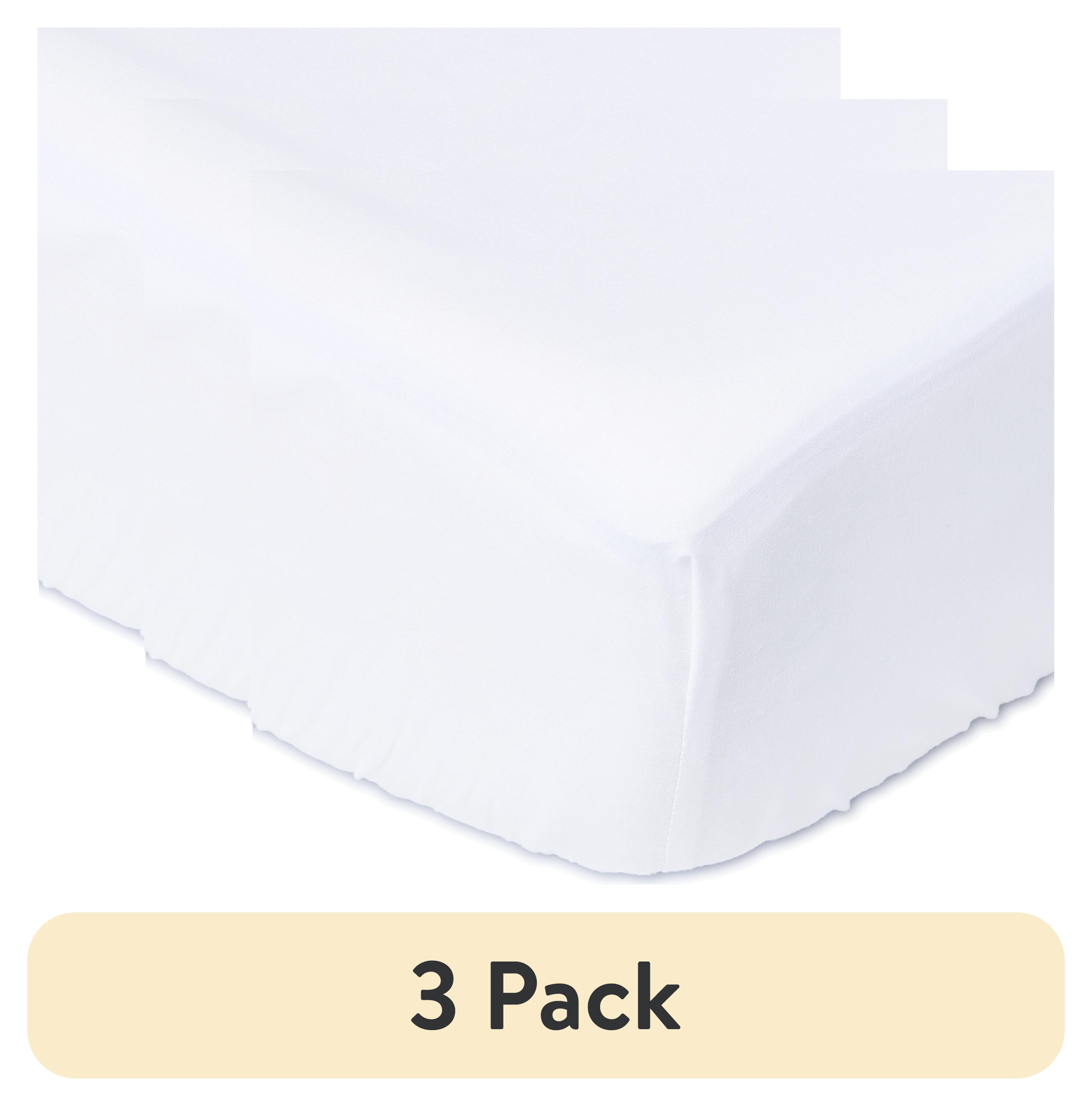 (3 pack) Parent's Choice 100% Cotton Fitted Crib Sheet, Solid White