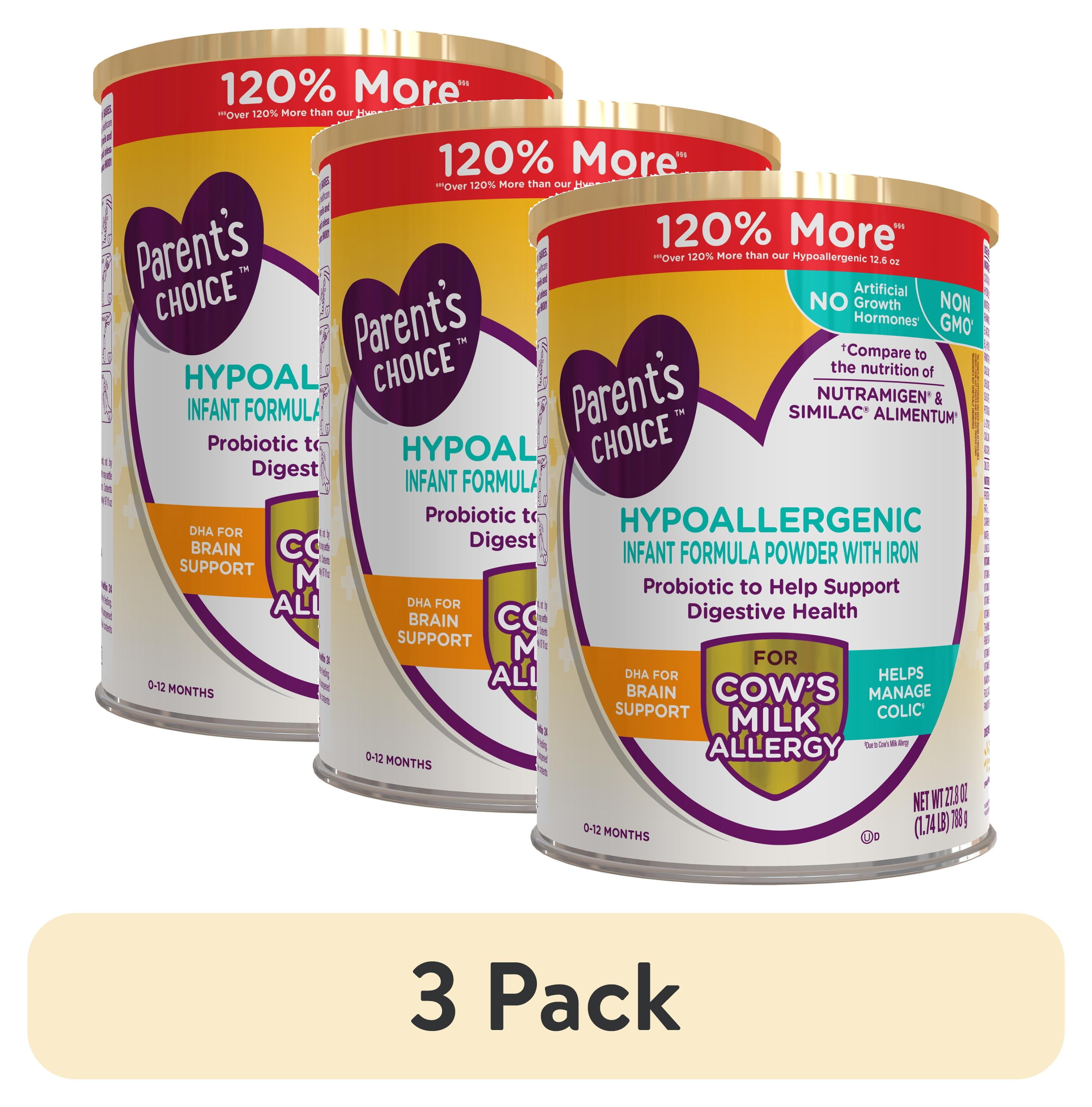 (3 pack) Parent's Choice Hypoallergenic Infant Formula Powder, 27.8 oz