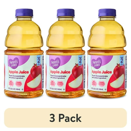 (3 pack) Parent’s Choice Apple Juice from Concentrate, 32 fl oz