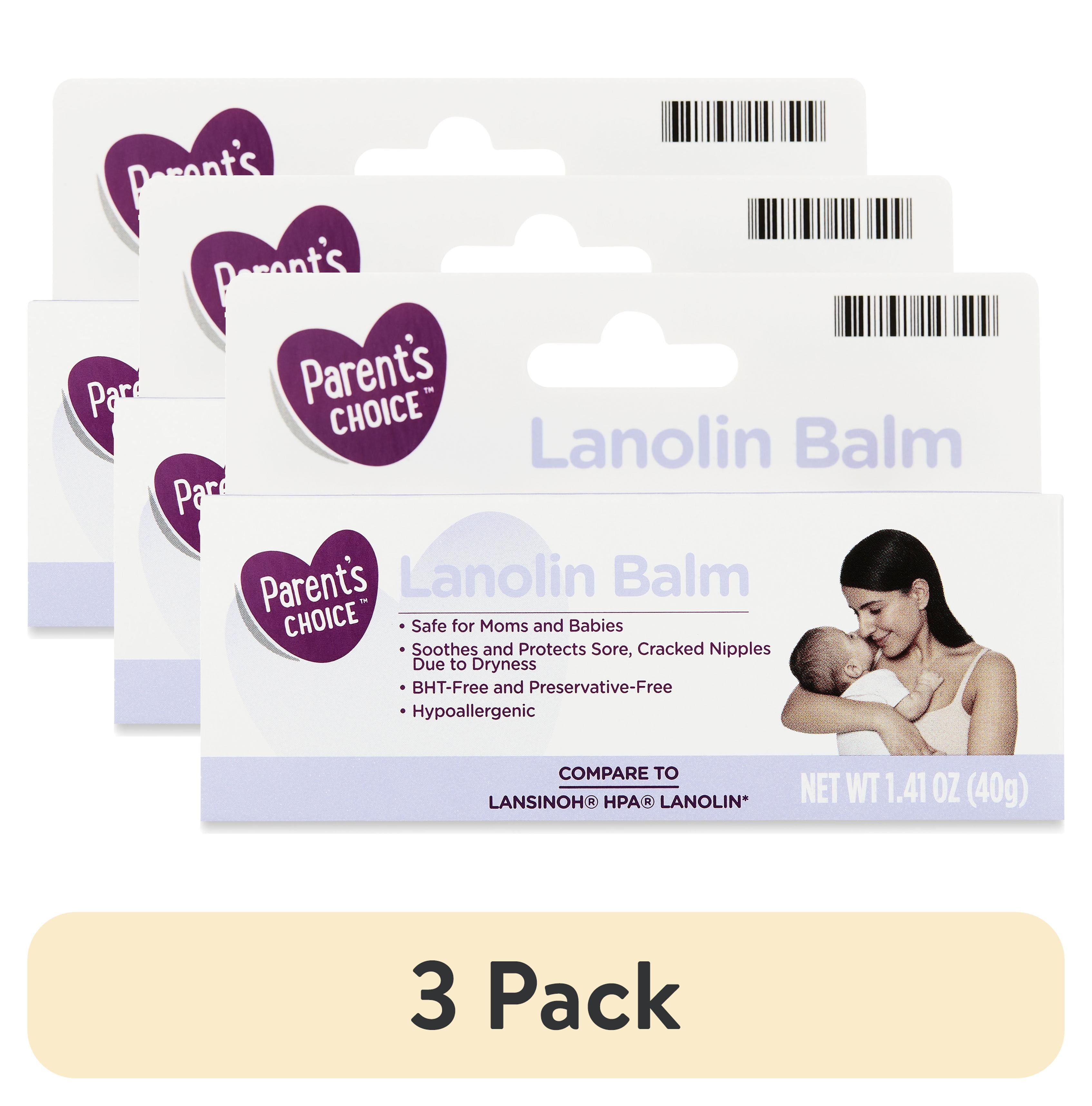 3 pack) Parent's Choice Lanolin Nipple Balm for Breastfeeding