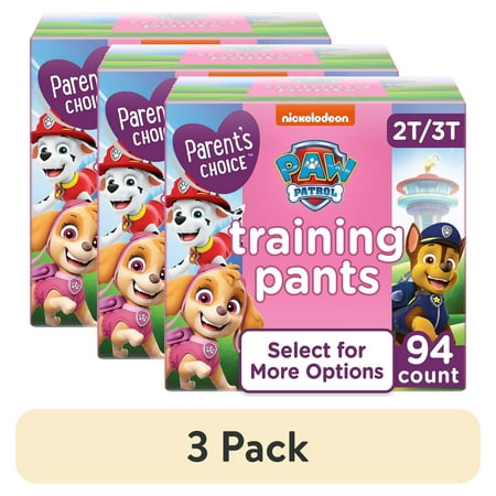 (3 pack) Parent's Choice Paw Patrol Training Pants for Girls, 2T/3T, 94 Count (Select for More Options)